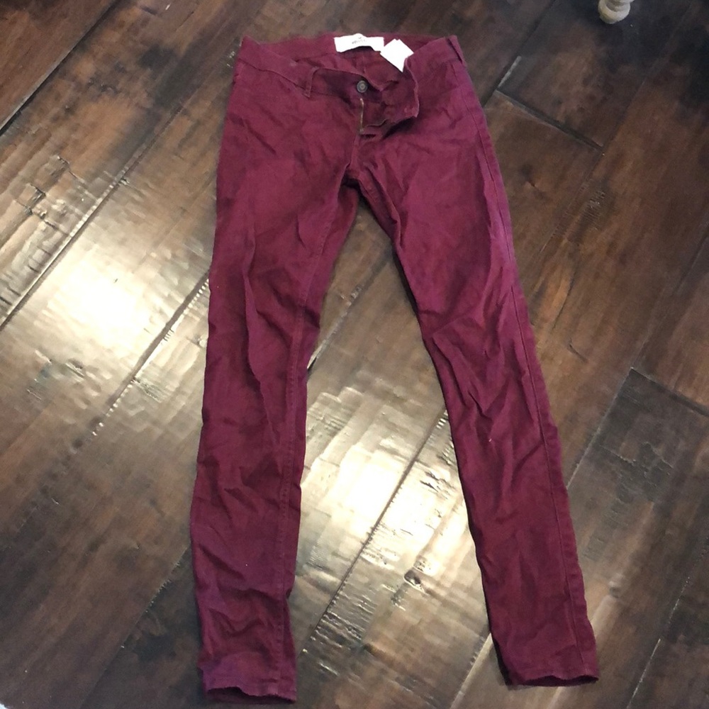 Red/burgundy skinny jeans